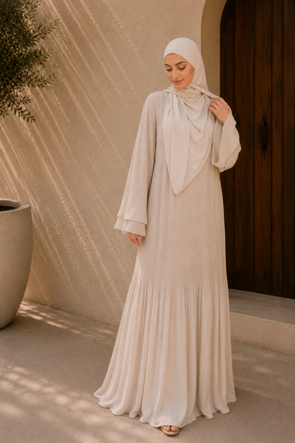 ChatGPT Image Jun 8, 2026, 08_56_07 AM Aya Plissé Dress - Beige