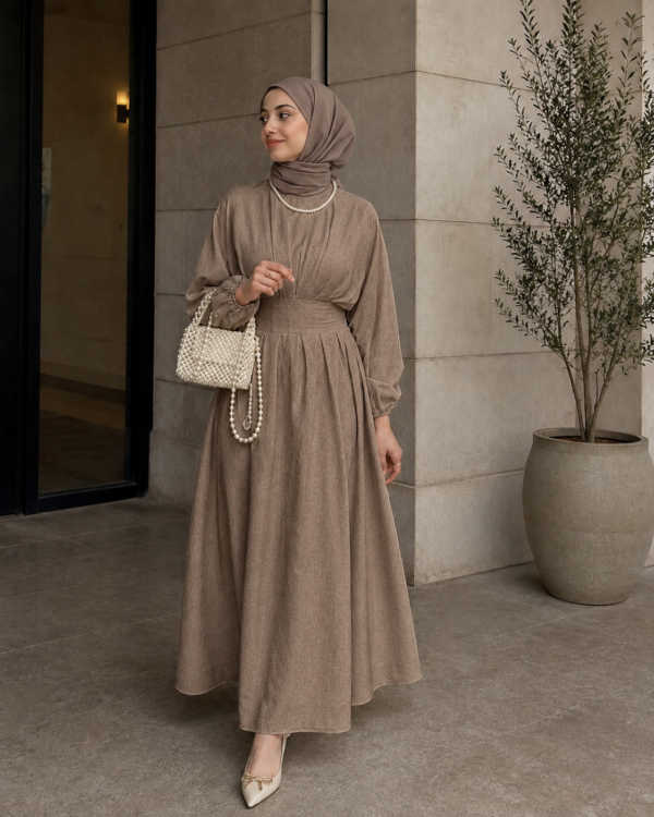 Noura Dress – Mocha Brown